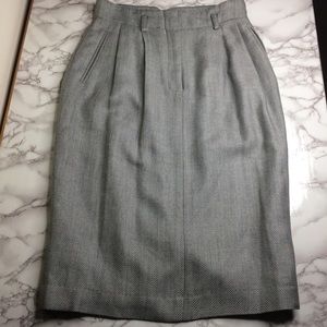 Cygne Design grey herringbone wool blend skirt